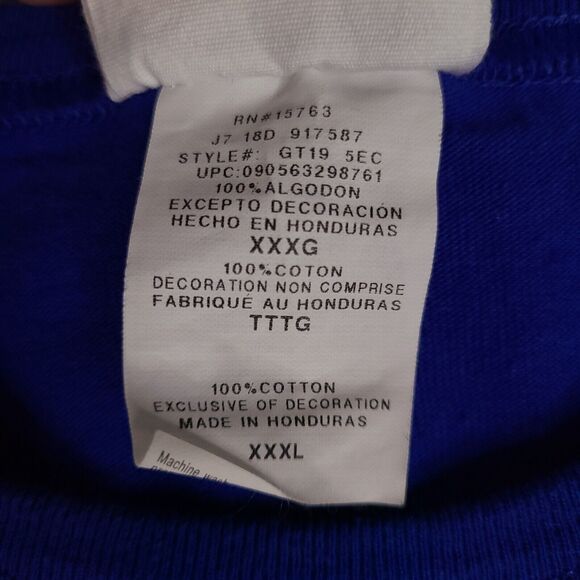 Vintage Champion Shirt Men's 2XL Blue Spell Out Felt Script Sports 90s - Picture 8 of 12